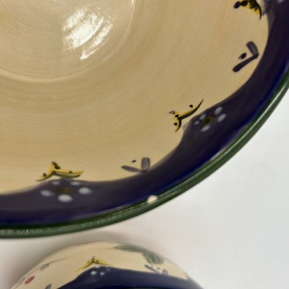 Tabletops Gallery 6" Soup Cereal Bowl Set of 3 Boulevard Fruit Pattern - Picture 10 of 10